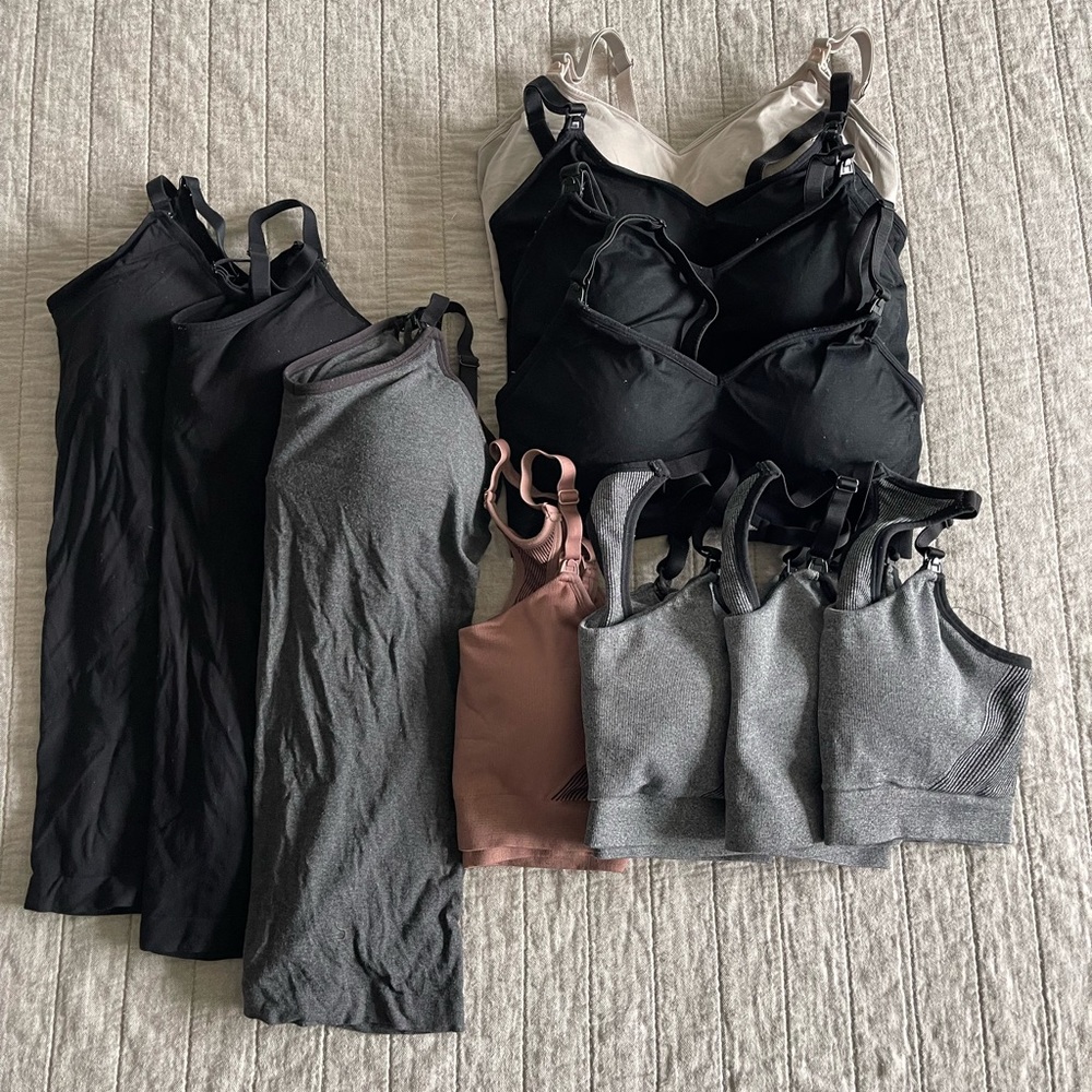 Size medium Auden nursing tanks/bras lot